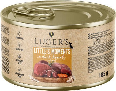 Karma mokra dla psów małych ras Luger's Little's Moments z sercami z kaczki i marchewką 185 g