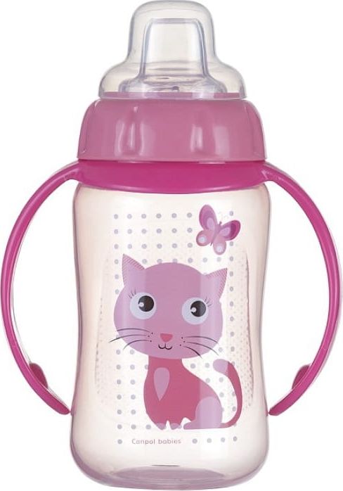 Canpol Kubek treningowy z silikonowym ustnikiem i uchwytami Cute Animals Canpol