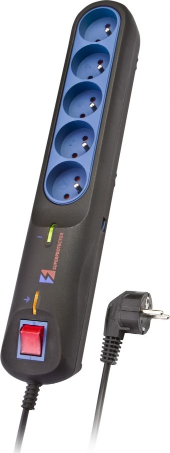 Listwa zasilająca Lestar LFT 2005 przeciwprzepięciowa 5 gniazd 5 m czarna