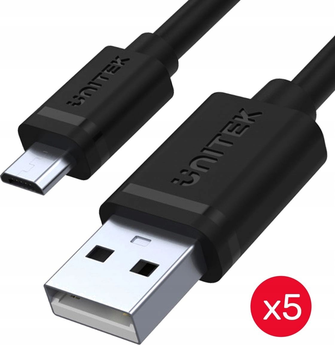 Kabel USB Unitek USB-A - microUSB 0.3 m Czarny (Y-C4007BK)