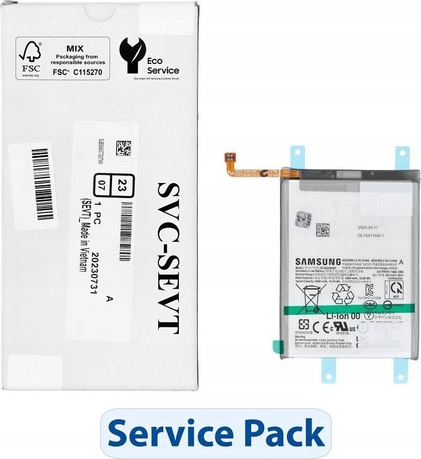 Bateria Samsung ServicePack Bateria EB-BA336ABY do SAMSUNG A53 5G A536B GH82-28027A