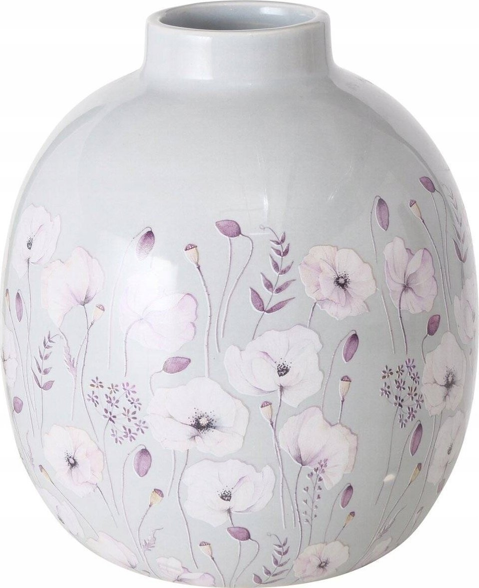 Boltze Wazon ceramiczny z malowanymi kwiatami, SARAH, 17 cm