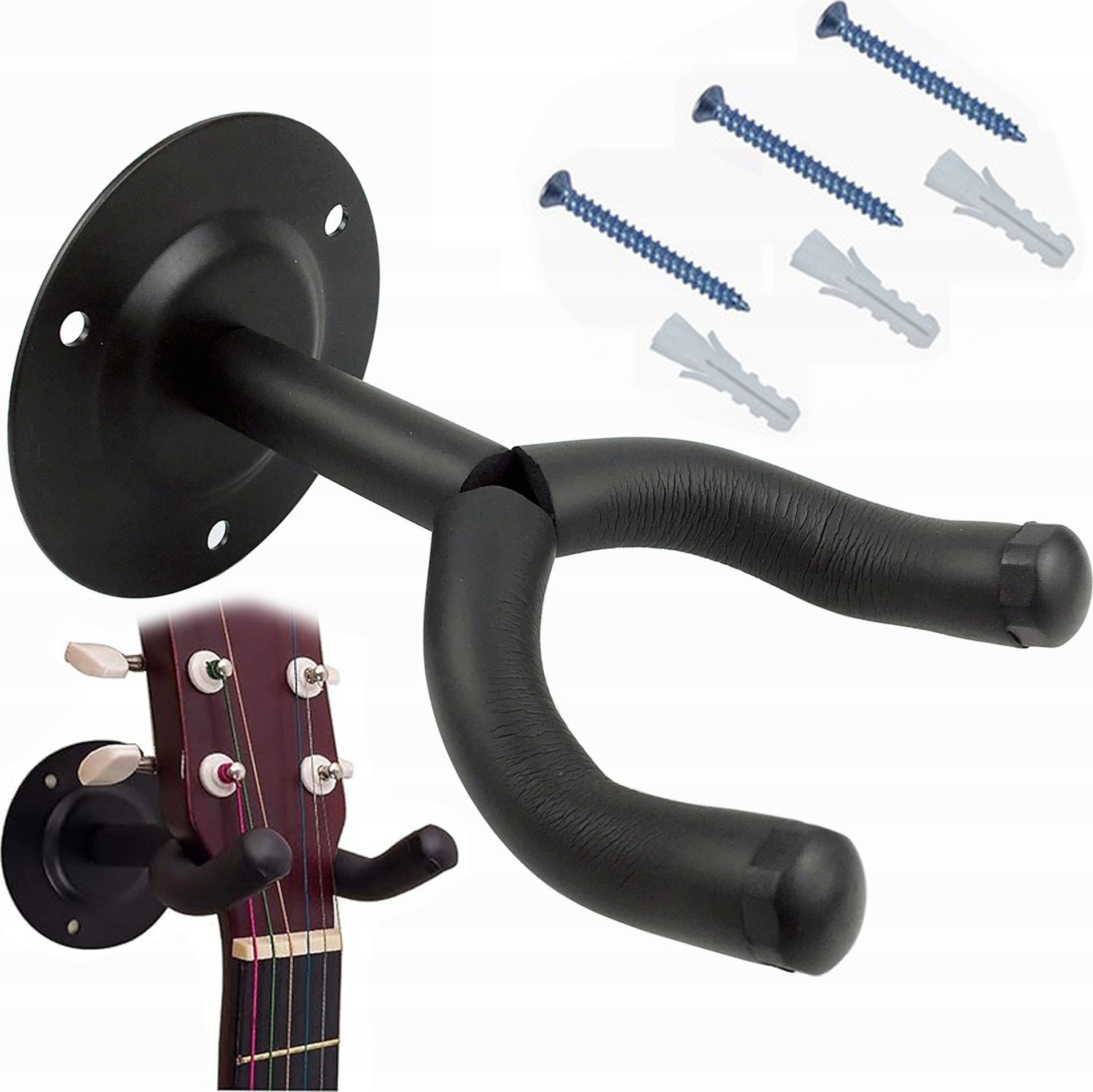 Korbi WIESZAK GITAROWY ŚCIENNY UCHWYT HAK CHWYTAK GITARĘ UKULELE ŚCIANĘ MANDOLINĘ