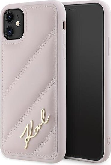 Karl Lagerfeld KLHCN61PQDSMGP iPhone 11 / Xr 6.1" różowy/pink hardcase Diagonal Quilted Script