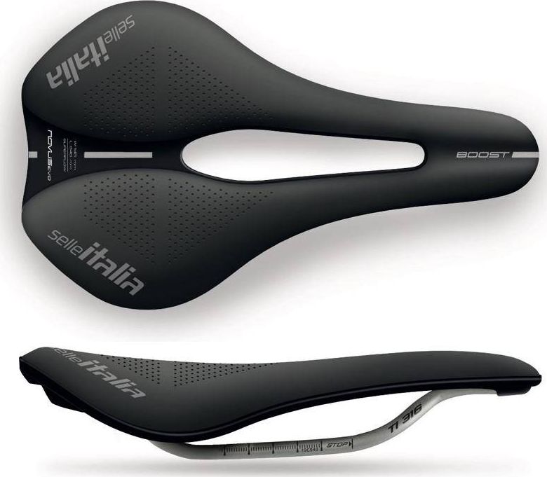 Selle Italia Siodło SELLE ITALIA NOVUS EVO BOOST SUPERFLOW L (id match - L3) TI 316 tube 7, fibra-tek, czarne (NEW)