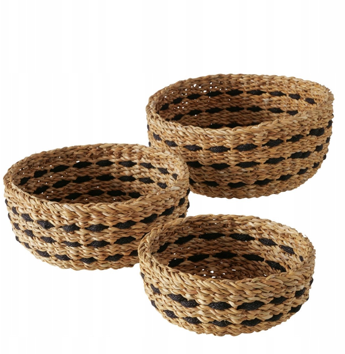 Zestaw okrągłych koszyków ozdobnych BOKAR, 3 szt. Ø 21-30 cm