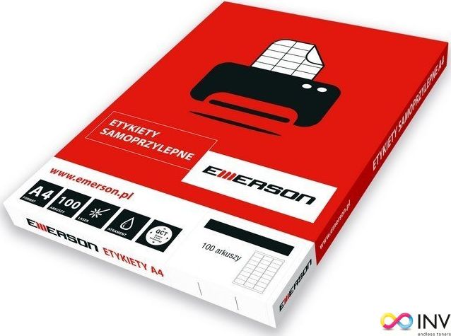 Emerson Etykiety A4 38X21.2Mm Białe Nr019 (100Sztuk) Emerson Eta4038.212