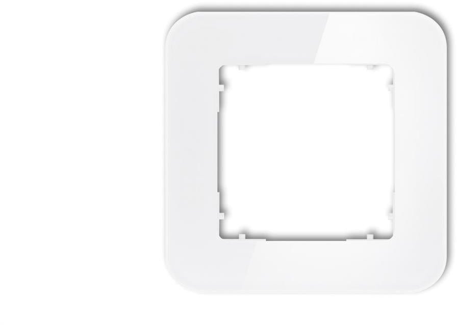 ICON Ramka uniwersalna pojedyncza zaokrąglona - efekt szkła (ramka: biała spód: biały) 0-0-IRSZ-1