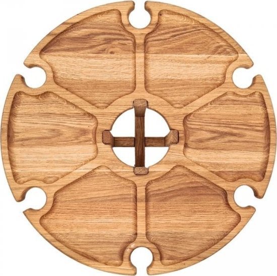 Okrągły stoliczek do wina nr20 - jasny dąb - grawer