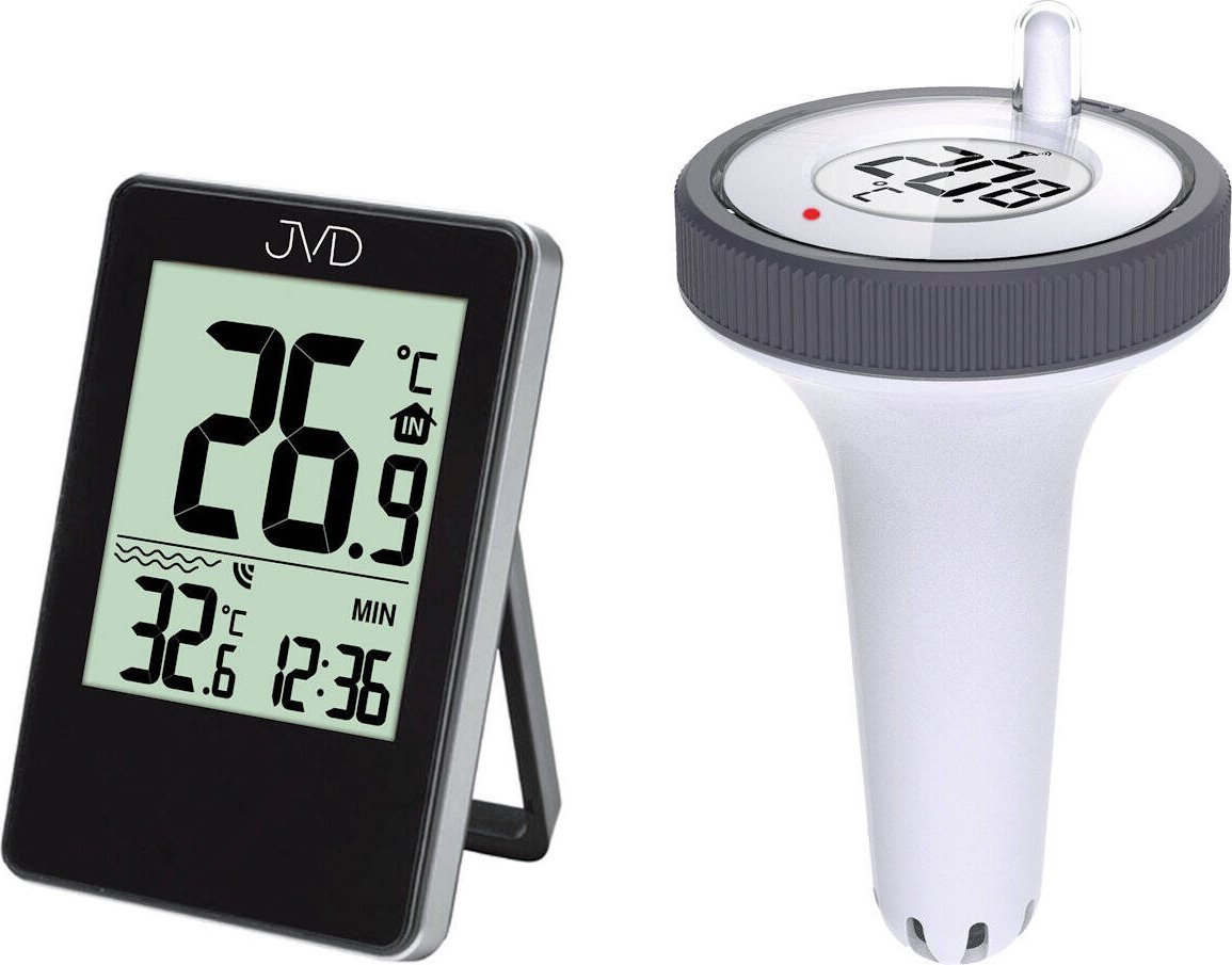 Termometr basenowy JVD T3351.2 sonda zegar .