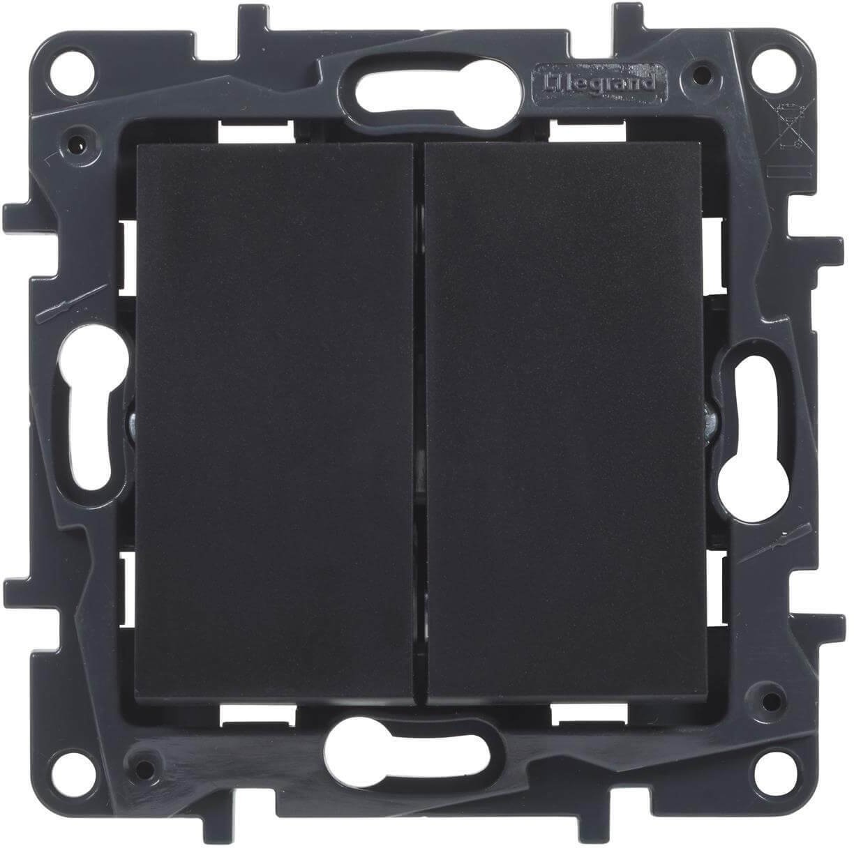 Legrand Niloe Step Podwójny łącznik schodowy 10A - czarny kolor 863508B