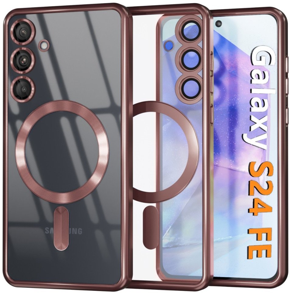Etui Supero Tpuplating Magsafe do Samsung Galaxy S24 FE, różowe