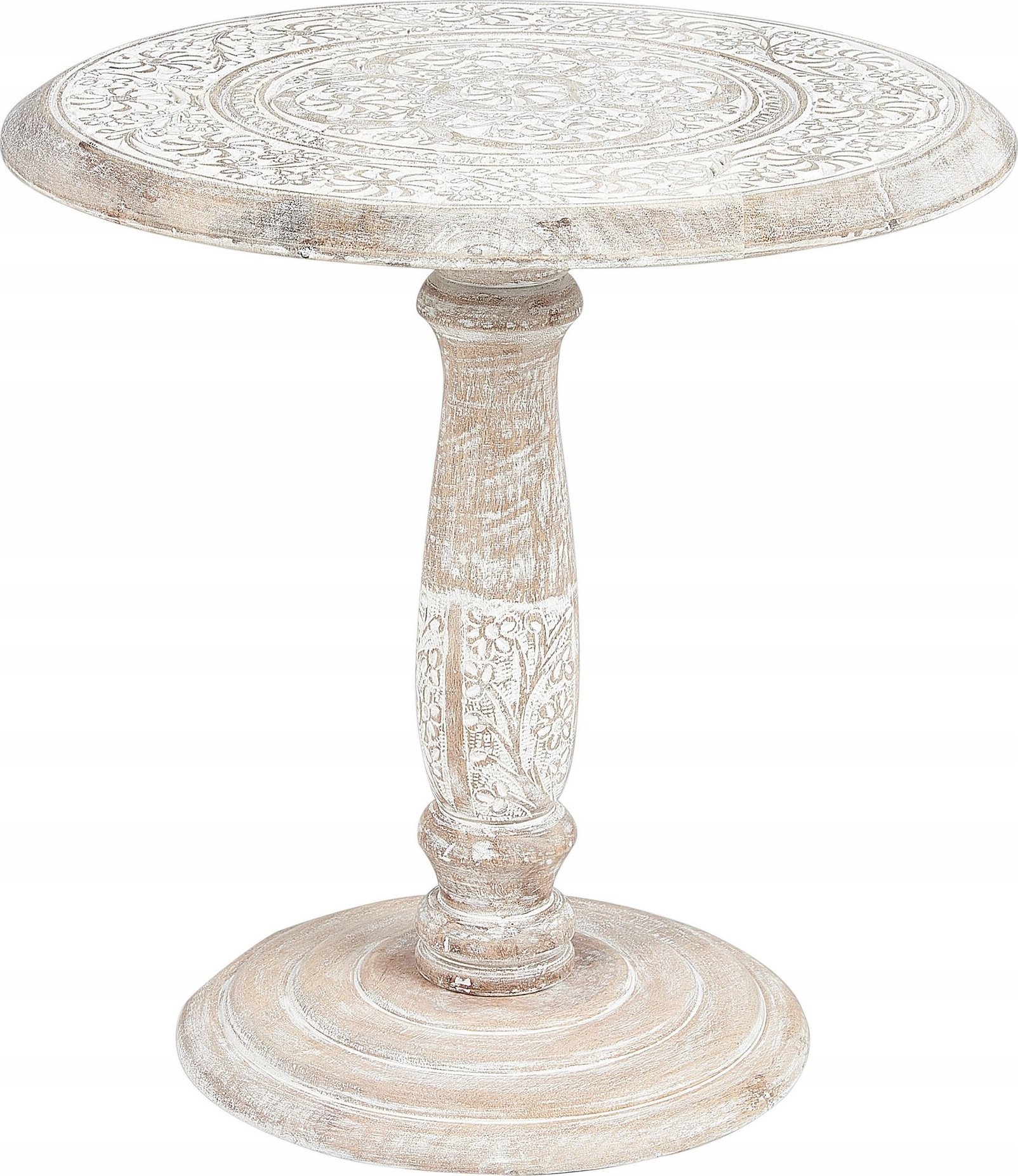 Beliani Stolik pomocniczy drewno mango złamana biel JAMBIA