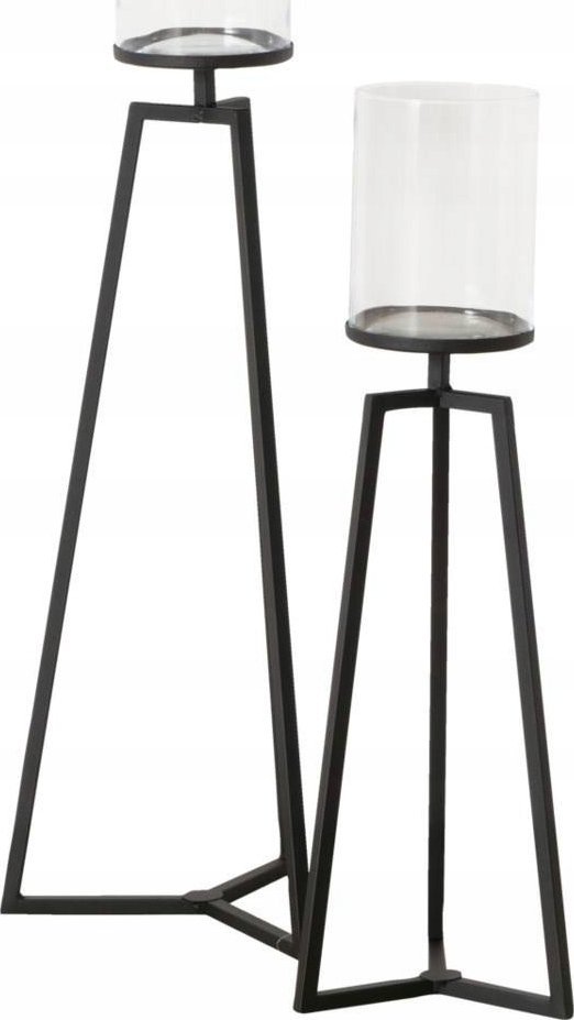 Boltze Szklane świeczniki na metalowym stelażu Cosa, 75-95 cm