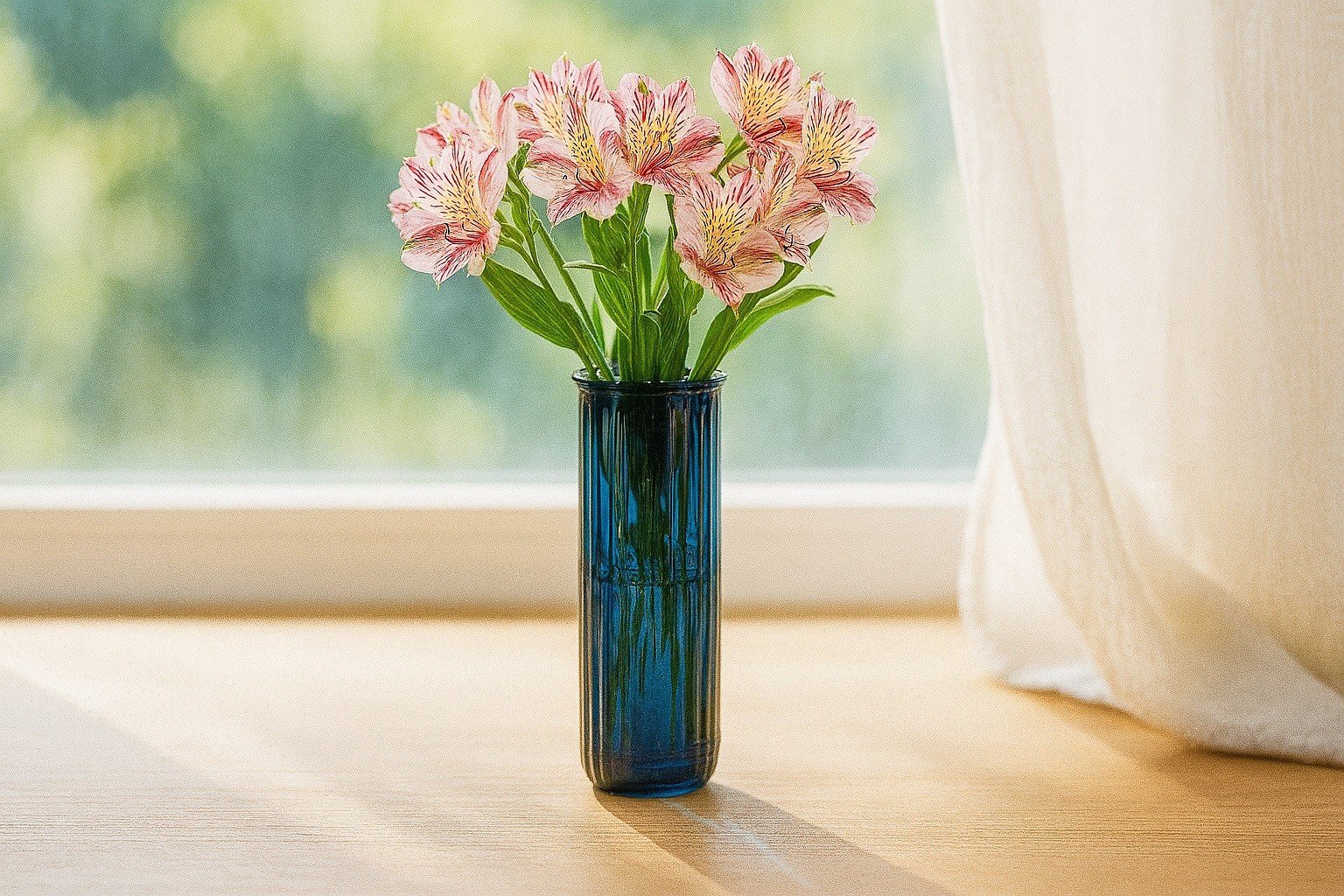 Wazon szklany 28 cm Stripe granatowy San Miguel recykling