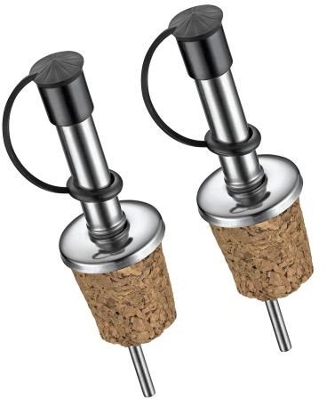 Nalewaki do octu, oliwy i alkoholi, 2 szt., stal nierdzewna/korek, śred. 2,5 x 9 cm / Cilio