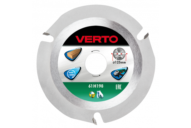 Verto Tarcza do cięcia drewna 125 x 2,8mm (61H198)