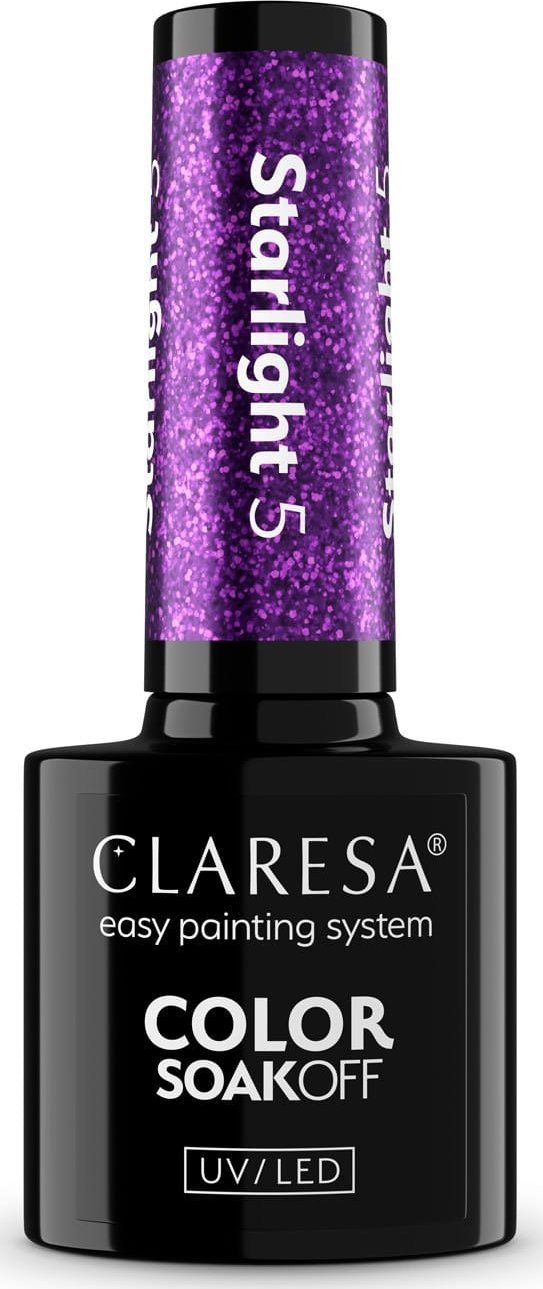 Claresa Soak Off UV/LED Starlight Lakier hybrydowy 5, 5 g