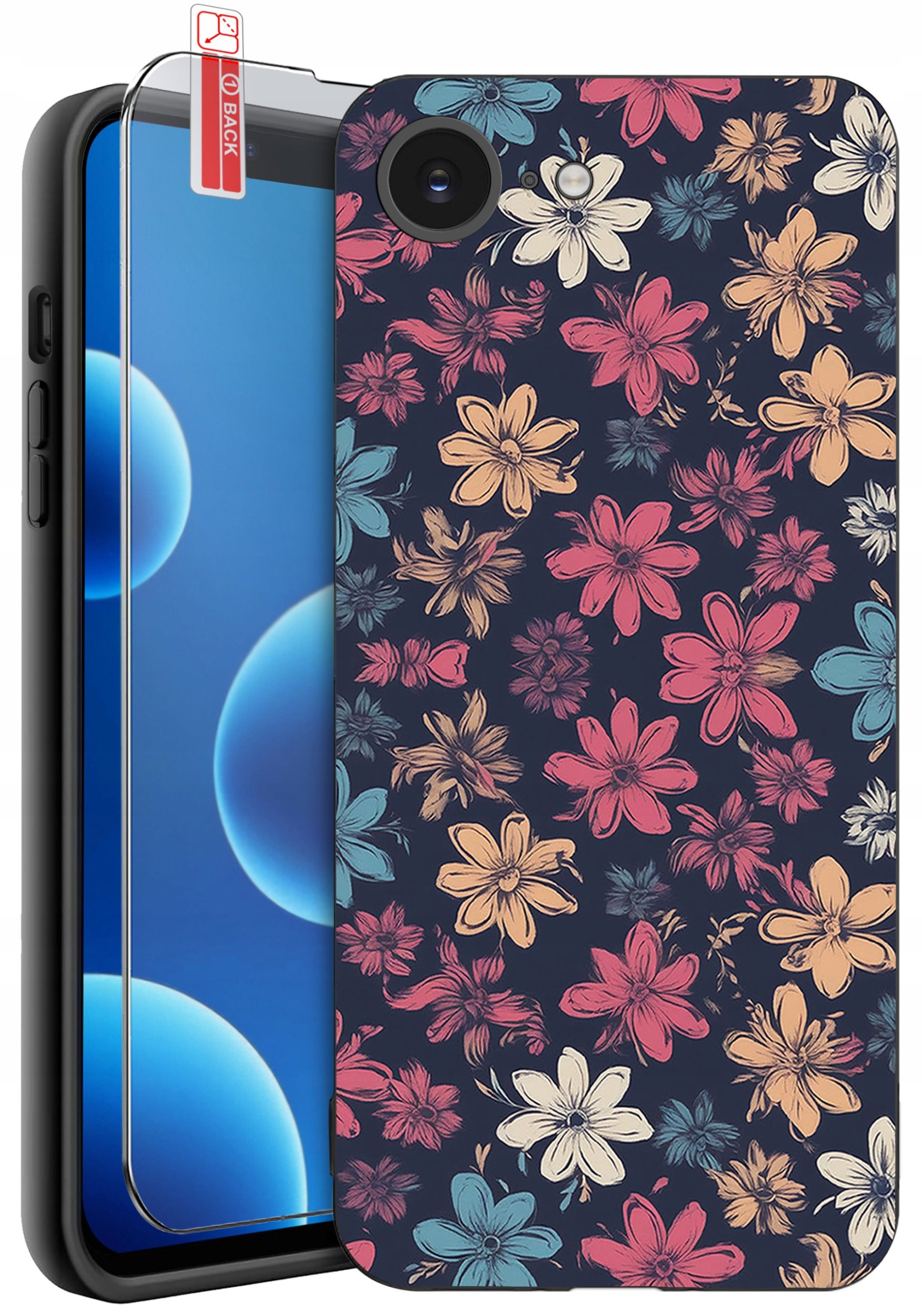 ETUI do iPhone 16e | WZORY | SILIKONOWE MATT CASE + SZKŁO 9H