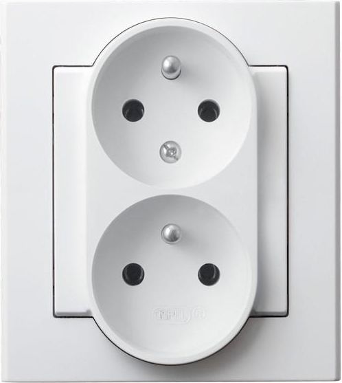 Ospel Gniazdo Sonata podwójne z funkcją niezmienności faz białe (GP-2RC/00)