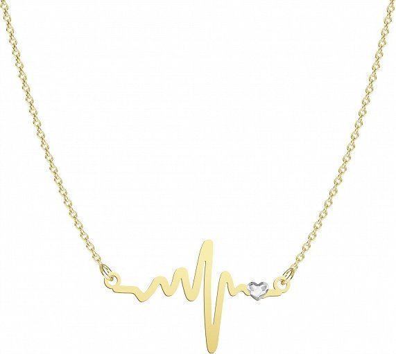 Radziszewska Jewellery Złoty Naszyjnik EKG Serca Łańcuszek 925 Dedykacja Prezent Kobieta