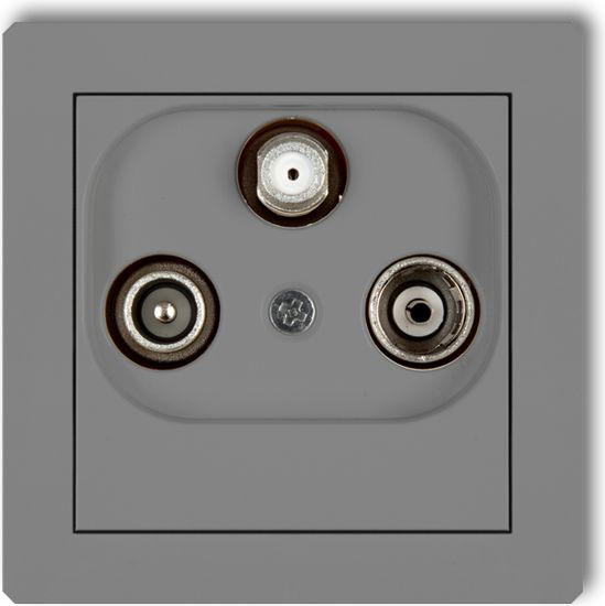 Karlik Gniazdo antenowe Deco RTV-SAT końcowe 1,5dB szary mat (27DGS)