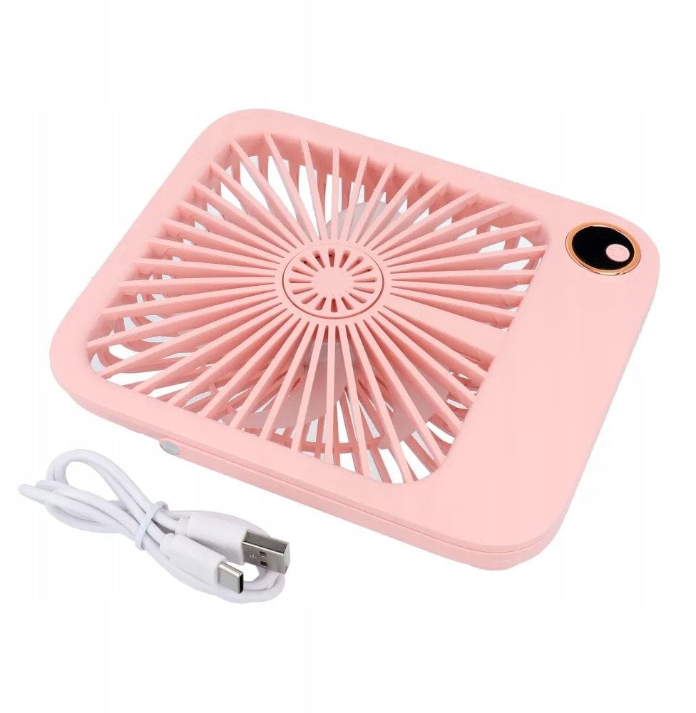 Wentylator / wiatrak biurkowy z regulowaną podstawką W30 różowy