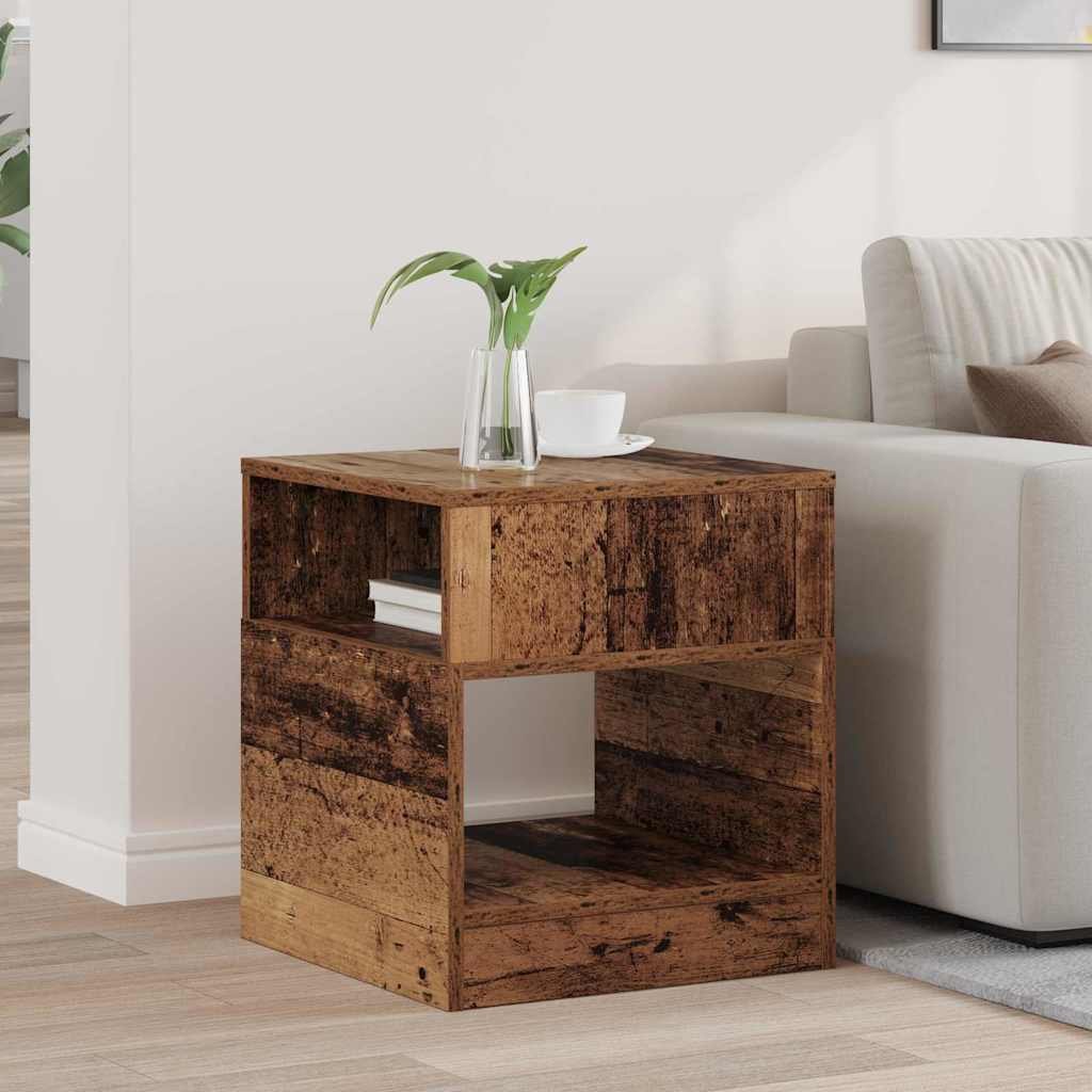 vidaXL Stolik końcowy Stare drewno 40,5 x 40 x 45 cm