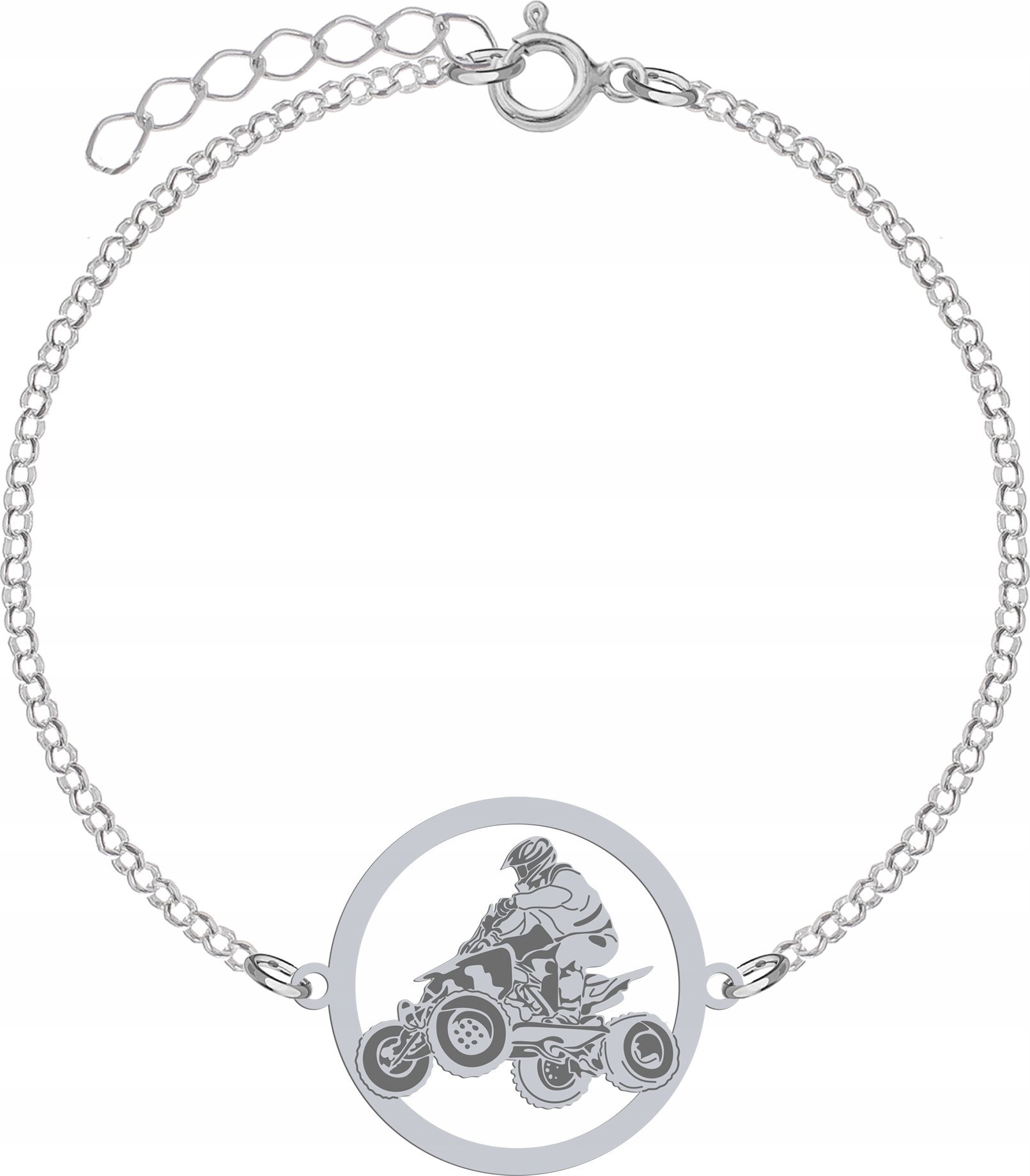 Radziszewska Jewellery Bransoletka Srebrna z Quadem Łańcuszek Biżuteria 925 GRAWER GRATIS