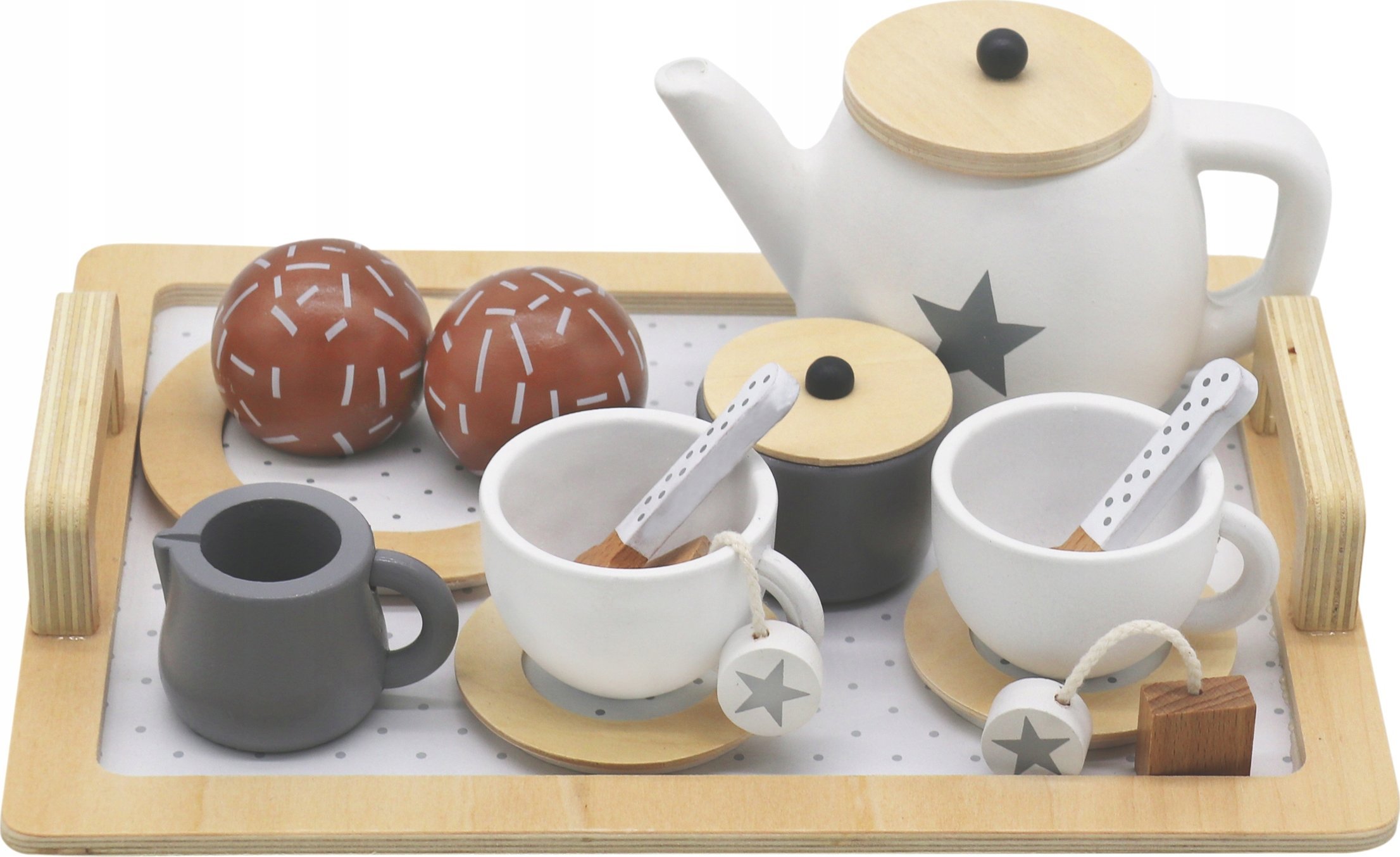 Drewniany zestaw do serwowania kawy i herbaty dla dziecka | Bezpieczne zakupy! Szybka wysyłka! oryginalne, zaplombowane pudełko!