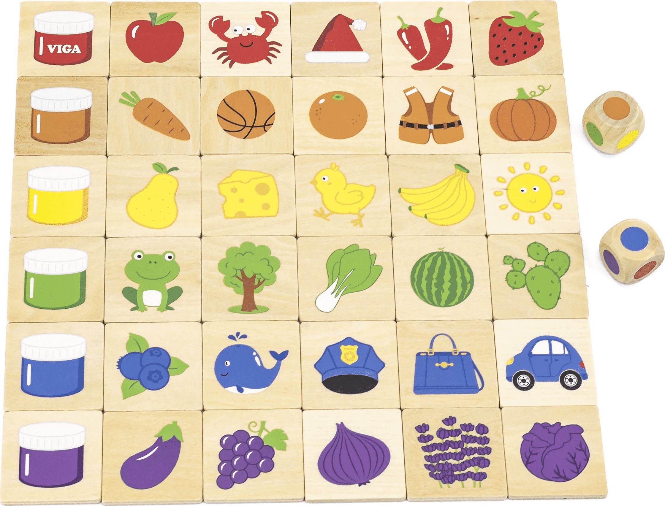 Viga Toys Gra Edukacyjna Drewniana Układanka Sortuj Dopasuj Kolory i Kształty 38 elementów