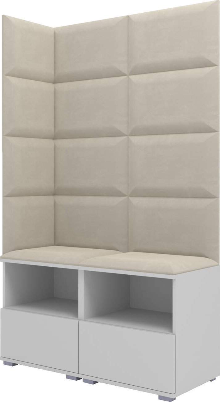 Ravio Tapicerowana garderoba Nela V - kolor biały + tkanina Trinity 01