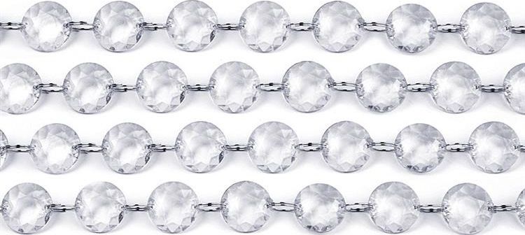 Party Deco Girlanda kryształowa bezbarwna, długość 1 m. uniwersalny
