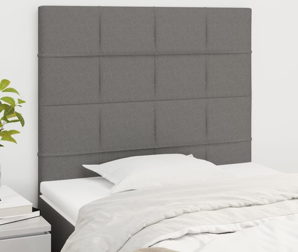 vidaXL vidaXL Zagłówki do łóżka, 2 szt., ciemnoszary, 100x5x78/88 cm, tkanina