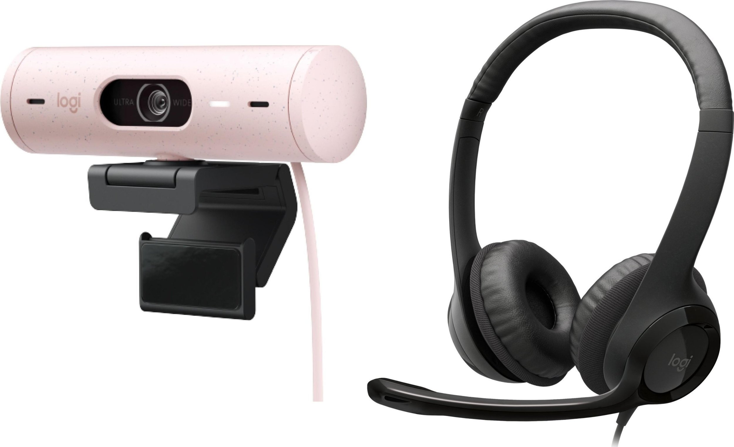 Kamera internetowa Logitech Brio 500 Rose (960-001421) + H390 (981-000406)