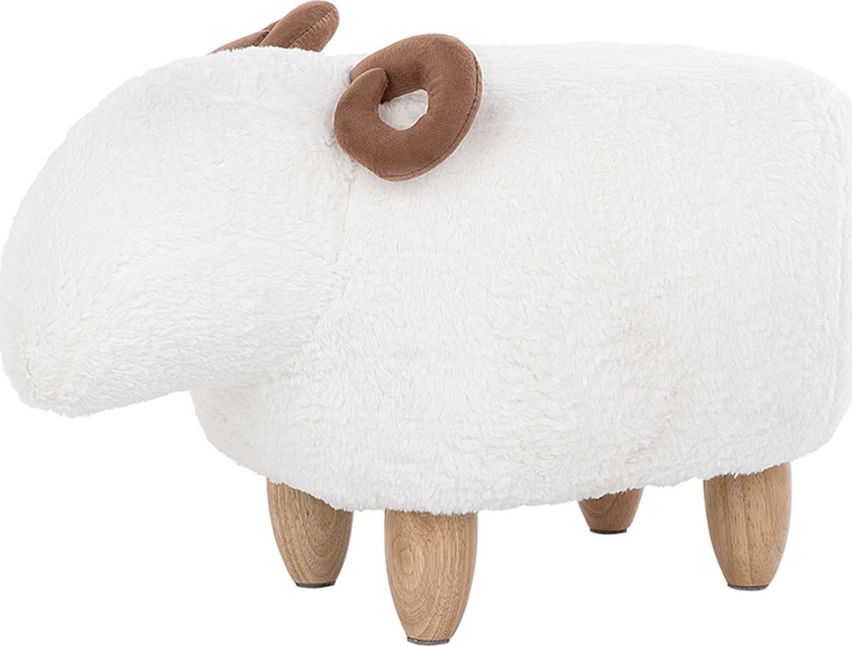 Beliani Pufa zwierzak biała LAMB