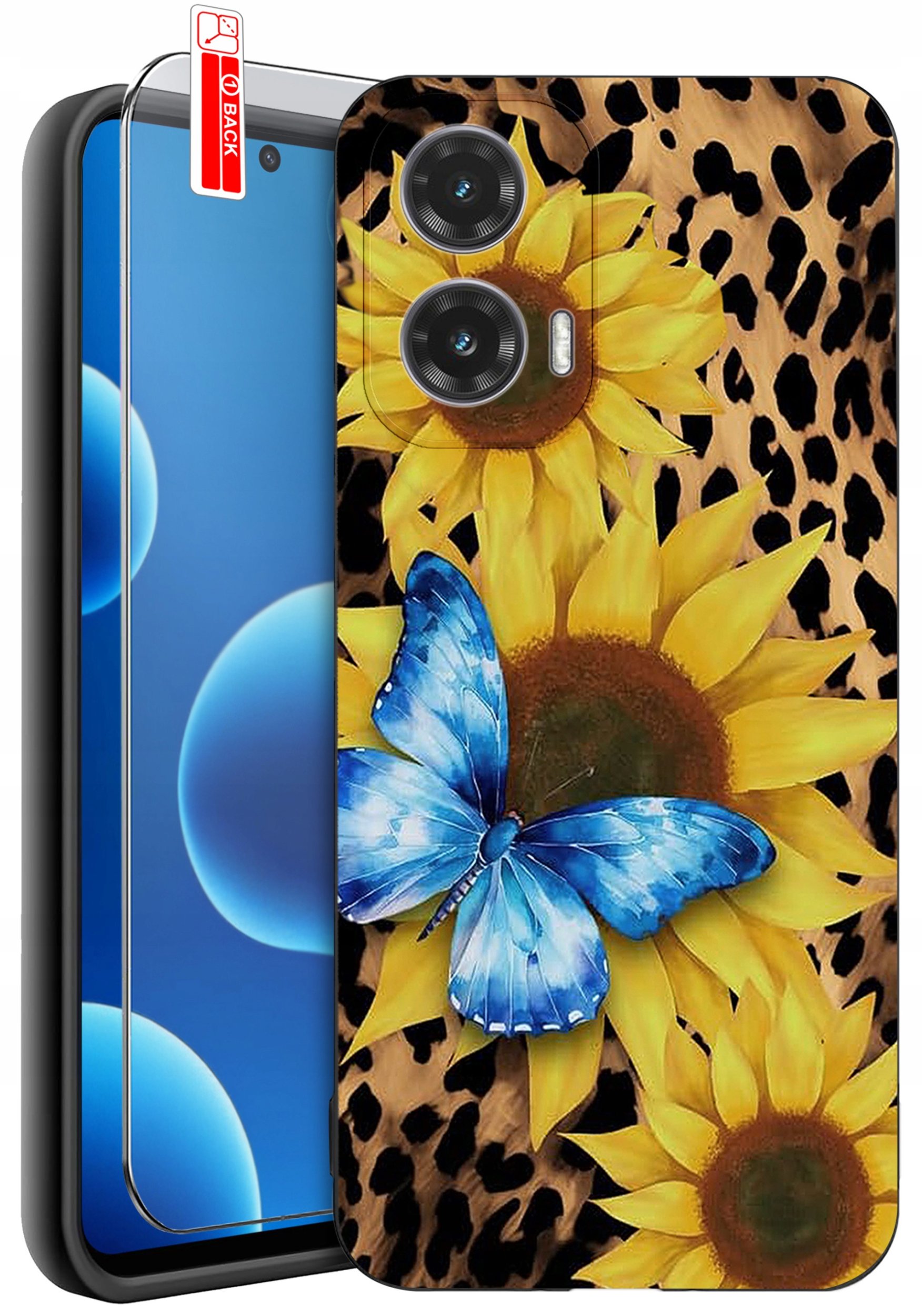 ETUI do Motorola Moto G45 5G | WZORY | SILIKONOWE MATT CASE + SZKŁO 9H