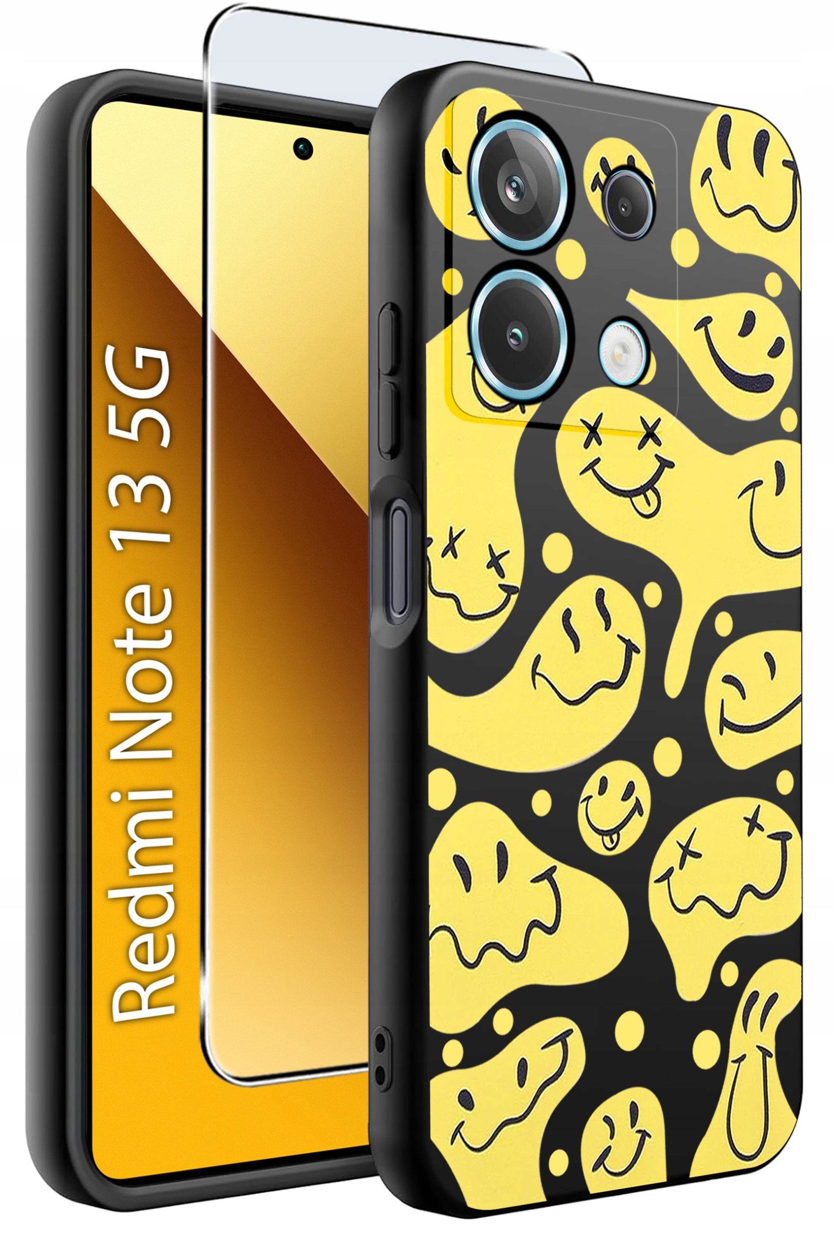 ETUI do Xiaomi Redmi Note 13 5G WZORY |SILIKONOWE MATT CASE +SZKŁO 9H