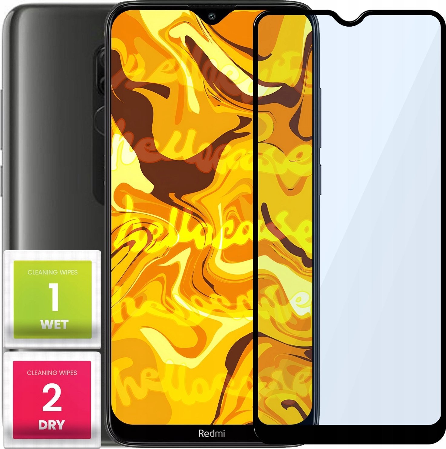 Hello Case SZKŁO HARTOWANE DO XIAOMI REDMI 8 PEŁNE NA CAŁY EKRAN SZKIEŁKO OCHRONNE 5D