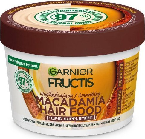 Garnier Garnier Fructis Macadamia Hair Food wygładzająca maska do włosów suchych i niesfornych 400ml