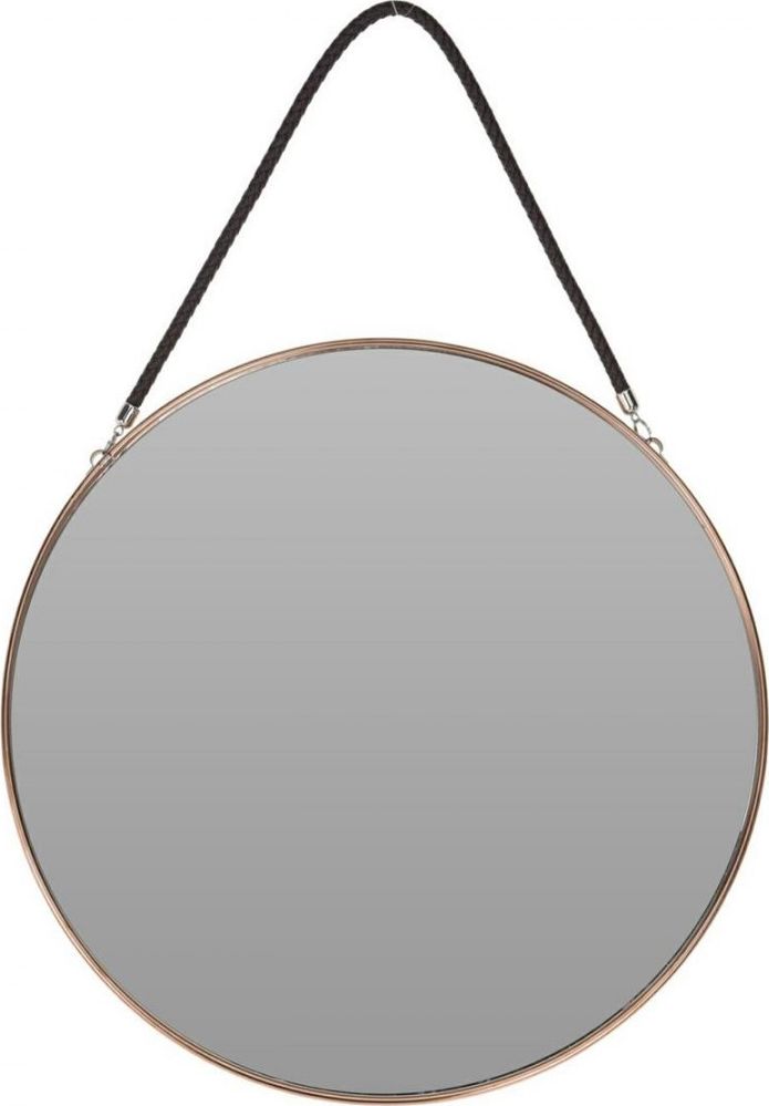 H&S Decoration Lustro na pasku różowe złoto 38 cm