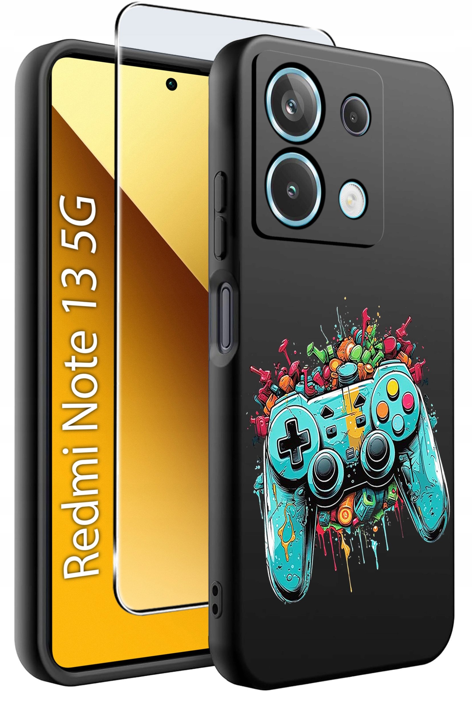 ETUI do Xiaomi Redmi Note 13 5G WZORY |SILIKONOWE MATT CASE +SZKŁO 9H