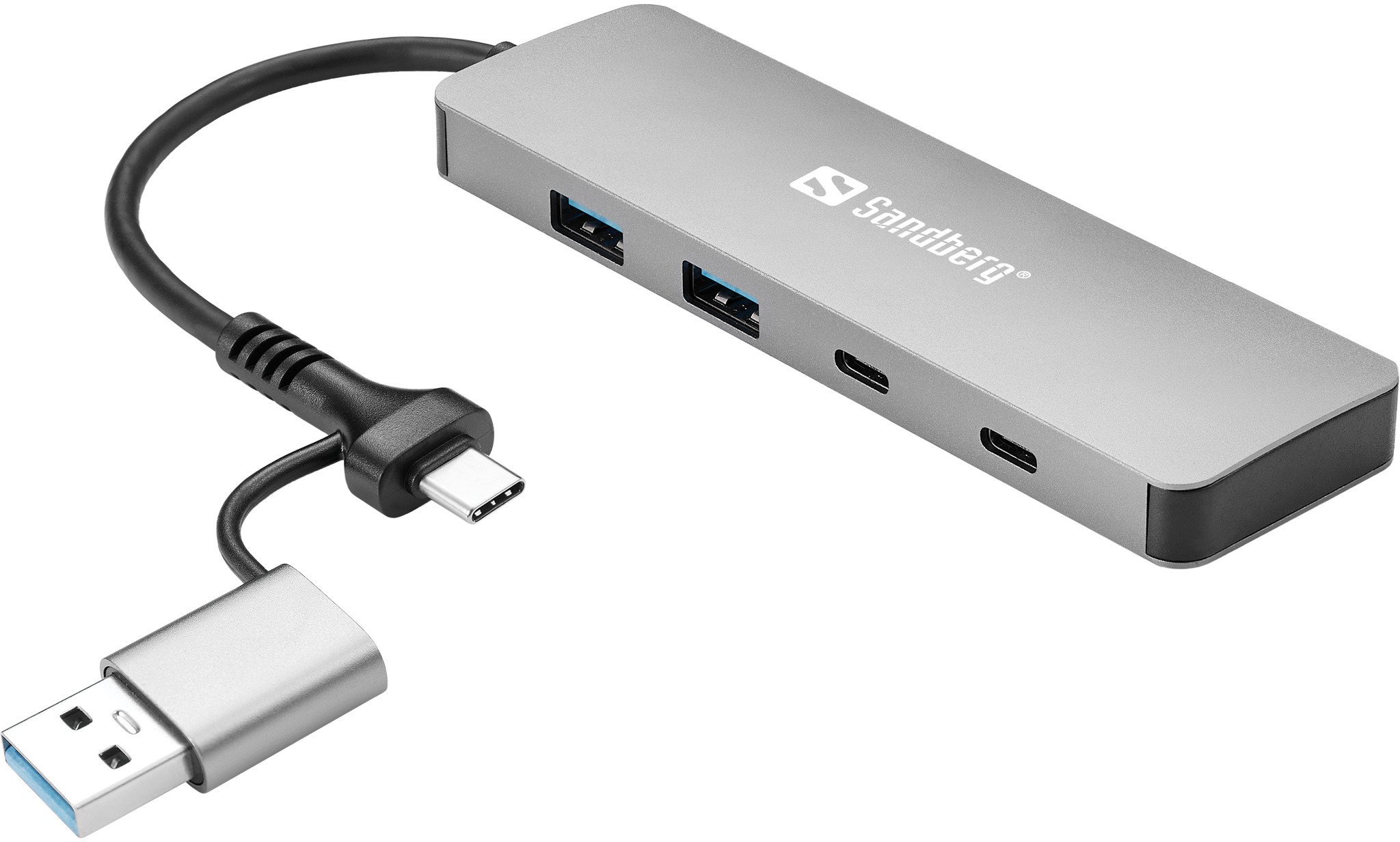 SANDBERG Hub - USB-C/A - 2 x SuperSpeed USB 3.0 + 2 x USB-C