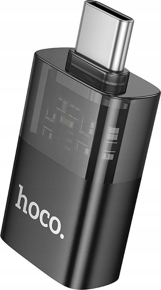 Adapter USB Hoco adapter OTG Typ C (męski) do USB A (żeński) UA36B transparentny czarny