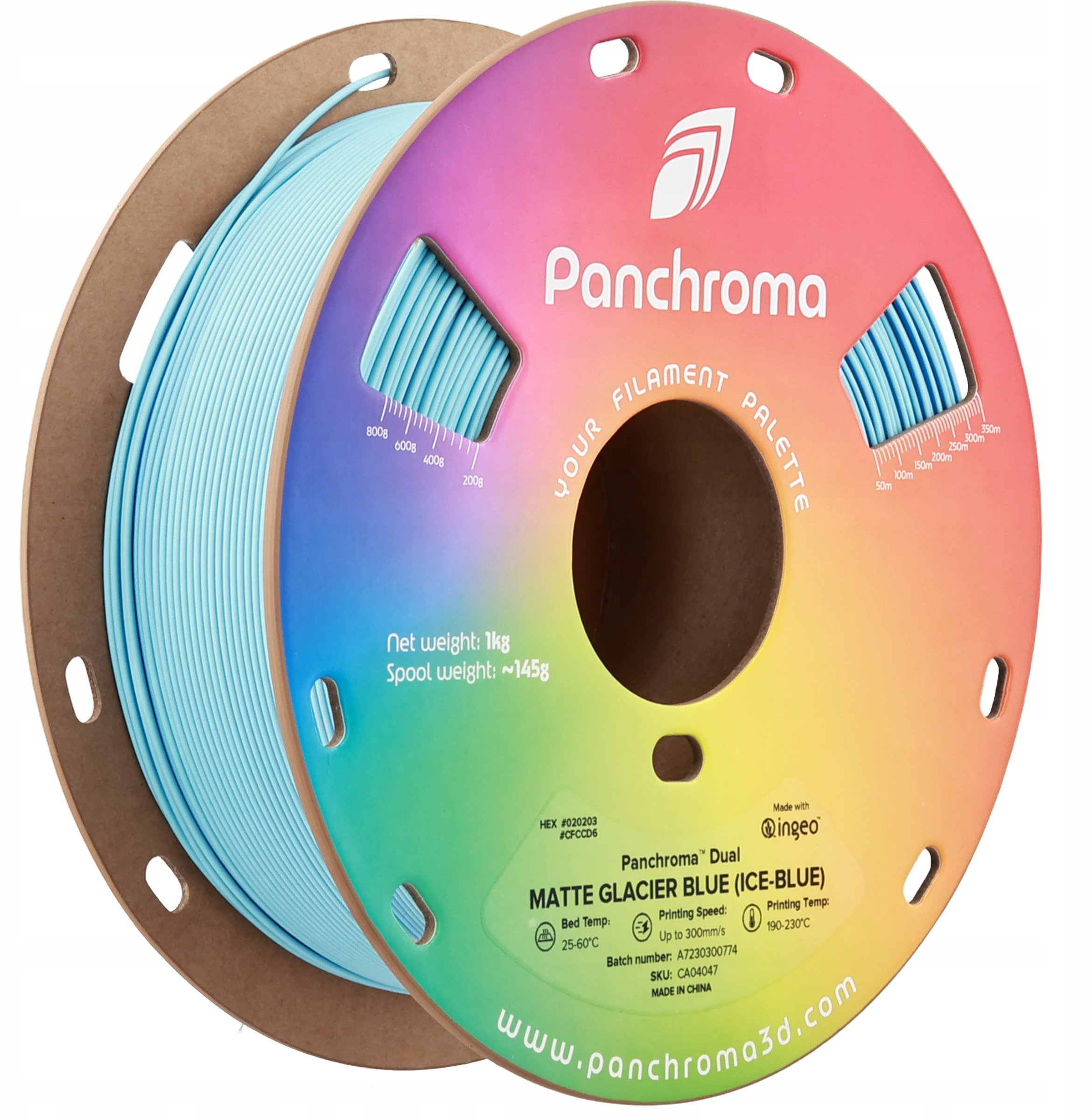 Polymaker Panchroma PLA Dual Matte 1.75mm 1kg - Glacier Blue (Ice-Blue)