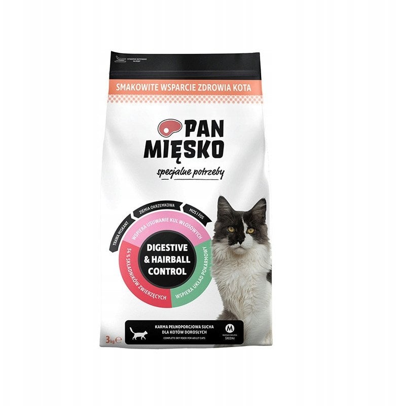 Pan Mięsko Digestive & Hairball Control 3kg