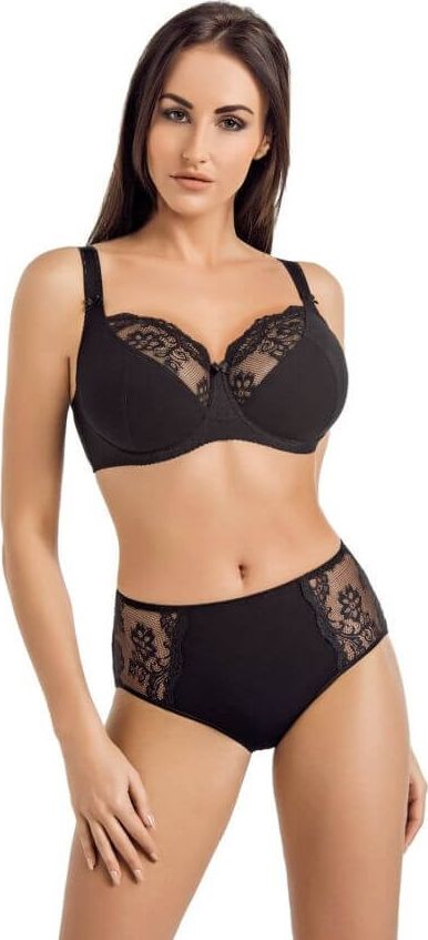 Teyli Biustonosz bawełniany koronkowy Anastasia czarny Czarny 85C