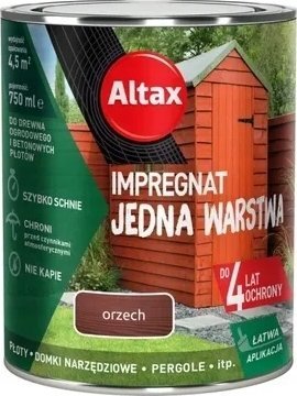 ALTAX Impregnat jedna warstwa do drewna i betonu orzech 0,75l
