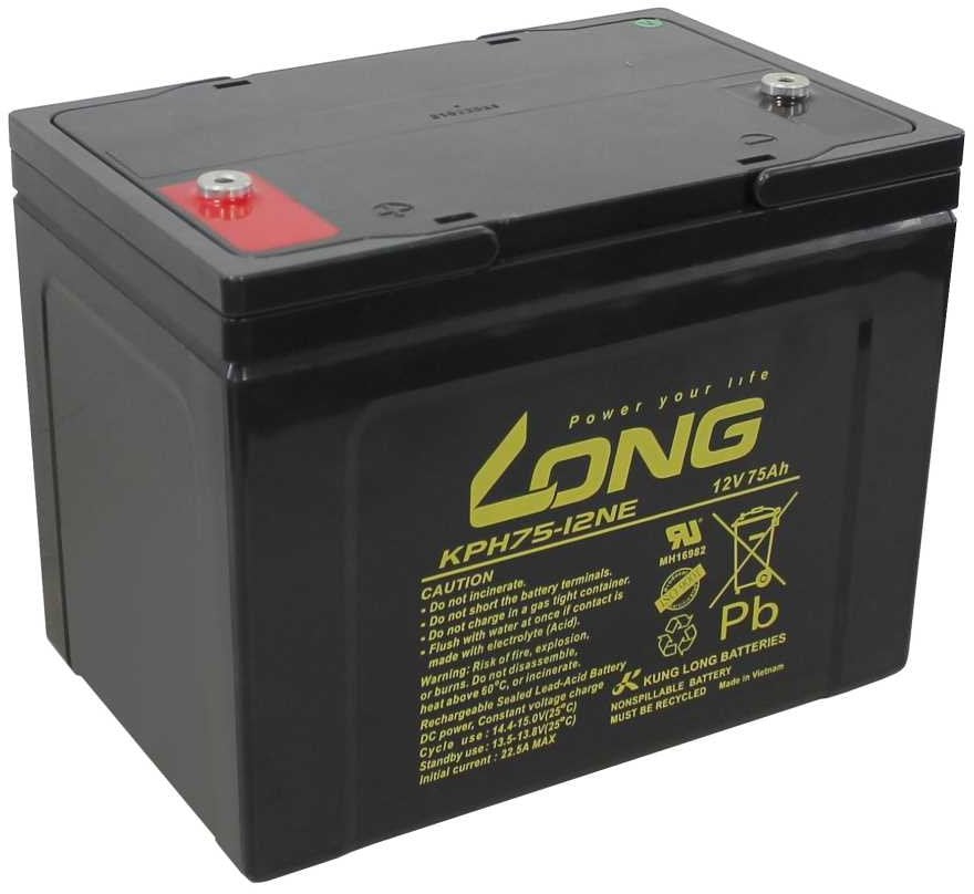Blybatteri KungLong KPH75-12NE-M Blyfleece 75 Ah 12 V 1 stk