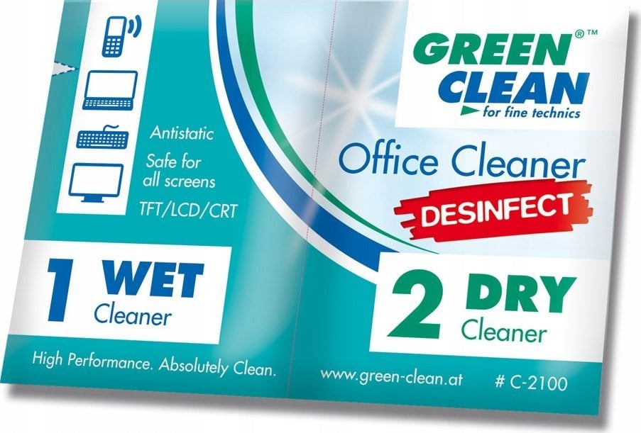 Green Clean Ściereczki Office Cleaner Desinfect 10 kpl.